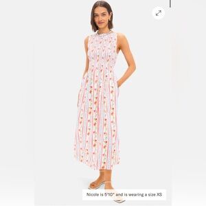 Hill House Home Cosima Nap Dress in Pomegranate Stripe